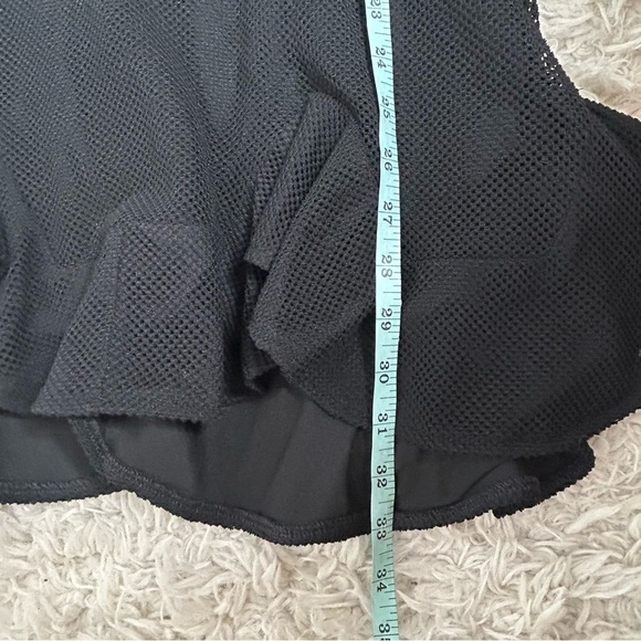 HELLO MOLLY Black Mesh Sweetheart Neckline Ruffle Hem Off Shoulder Mini Dress - Picture 15 of 15